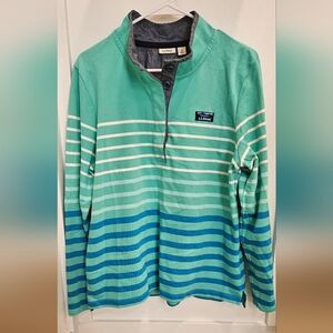 L.L.Bean Striped Green and Blue Pullover Size L